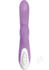 Super Sucker G-Spot Vibrator Clitoral Stimulator Purple with control buttons and sleek design.