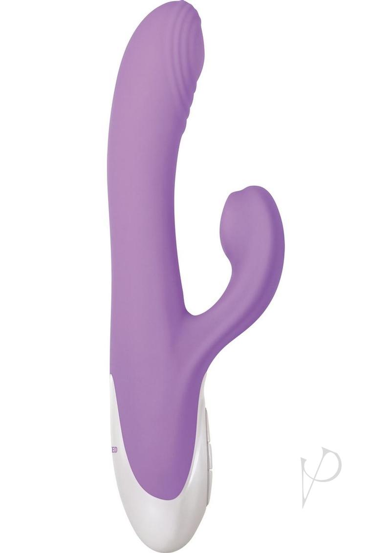 Super Sucker G-Spot Vibrator Clitoral Stimulator Purple, featuring a unique design for dual stimulation.