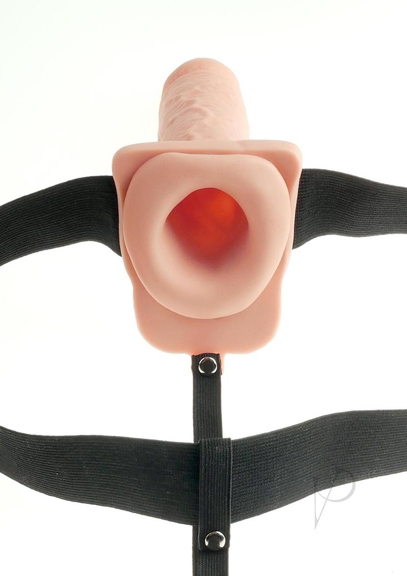 Fetish Fantasy Series Hollow Strap-On Dildo 7 Inch Vanilla with adjustable harness and lifelike design.