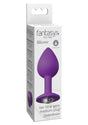 Fantasy For Her Her Little Gem Medium Anal Plug Purple packaging showcasing its waterproof and silicone features.