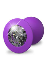 Fantasy For Her Her Little Gem Medium Anal Plug Purple with a diamond-shaped gem detail.