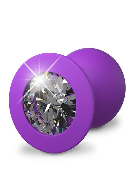 Fantasy For Her Her Little Gem Medium Anal Plug Purple with a diamond-shaped gem detail.