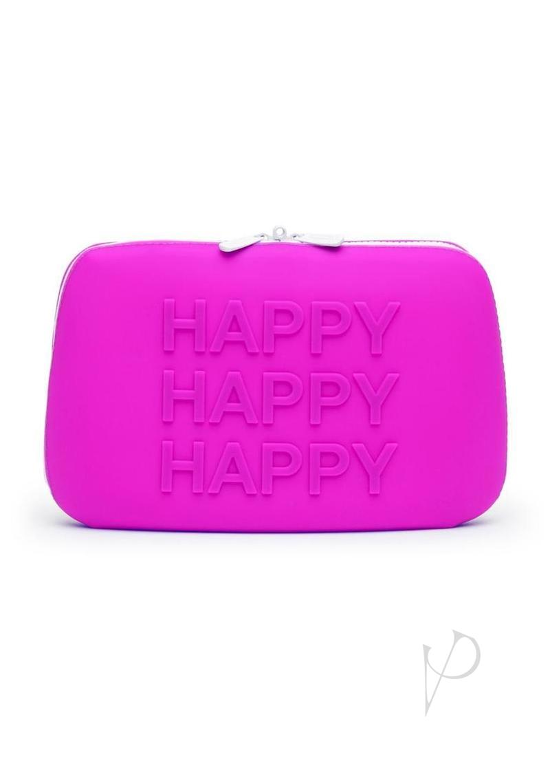 Happy Rabbit HAPPY Silicone Storage Zip Bag Large Purple in vibrant pink color, perfect for discreet storage of toys.