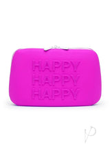 Happy Rabbit HAPPY Silicone Storage Zip Bag Large Purple in vibrant pink color, perfect for discreet storage of toys.