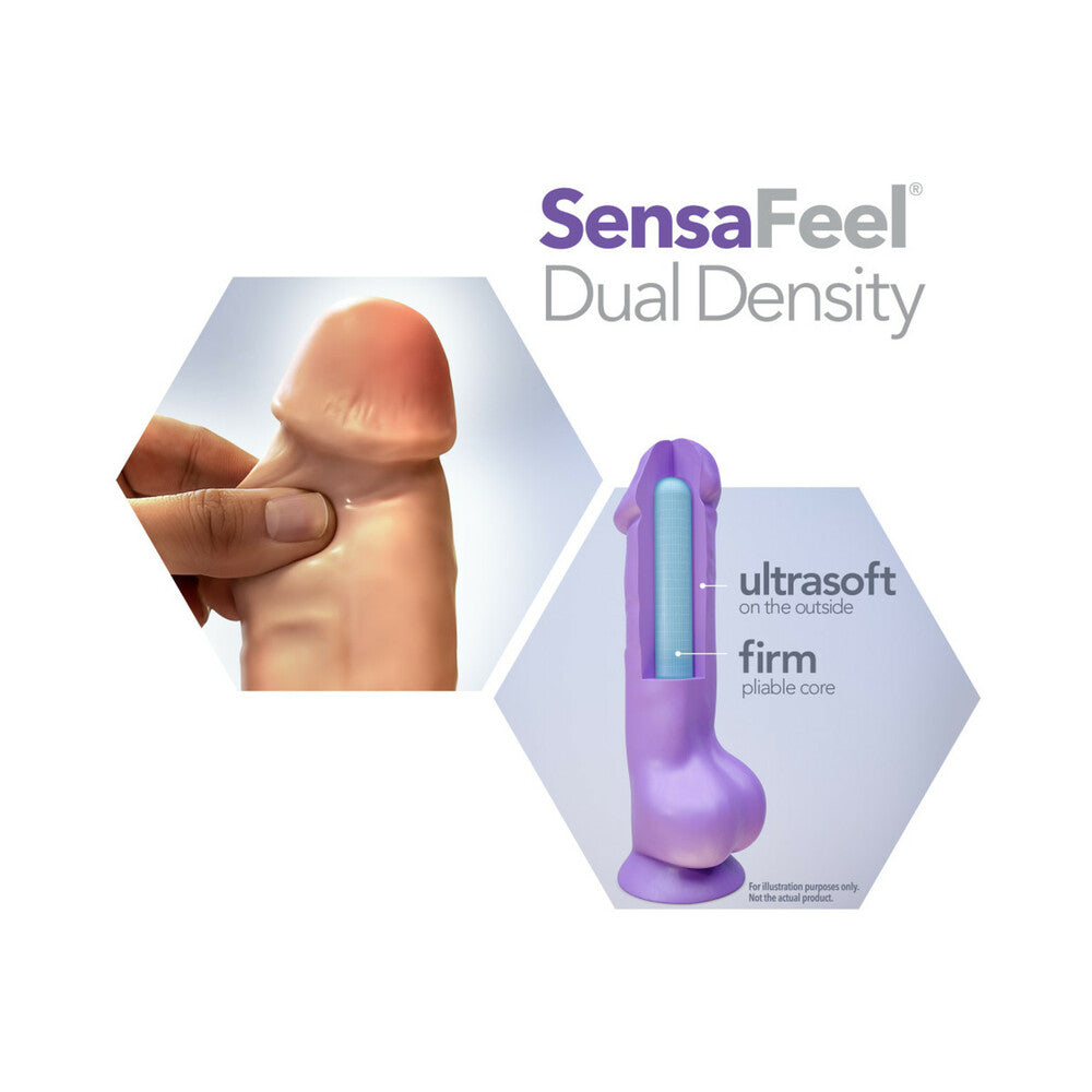 Au Naturel 9.5 inches Magnum Dong Posable Dual Density Dildo Beige