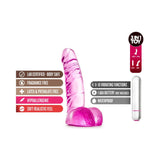 Naturally Yours Vibrating Ding Dong 6.5 inches Dildo with Balls & Vibrator Pink