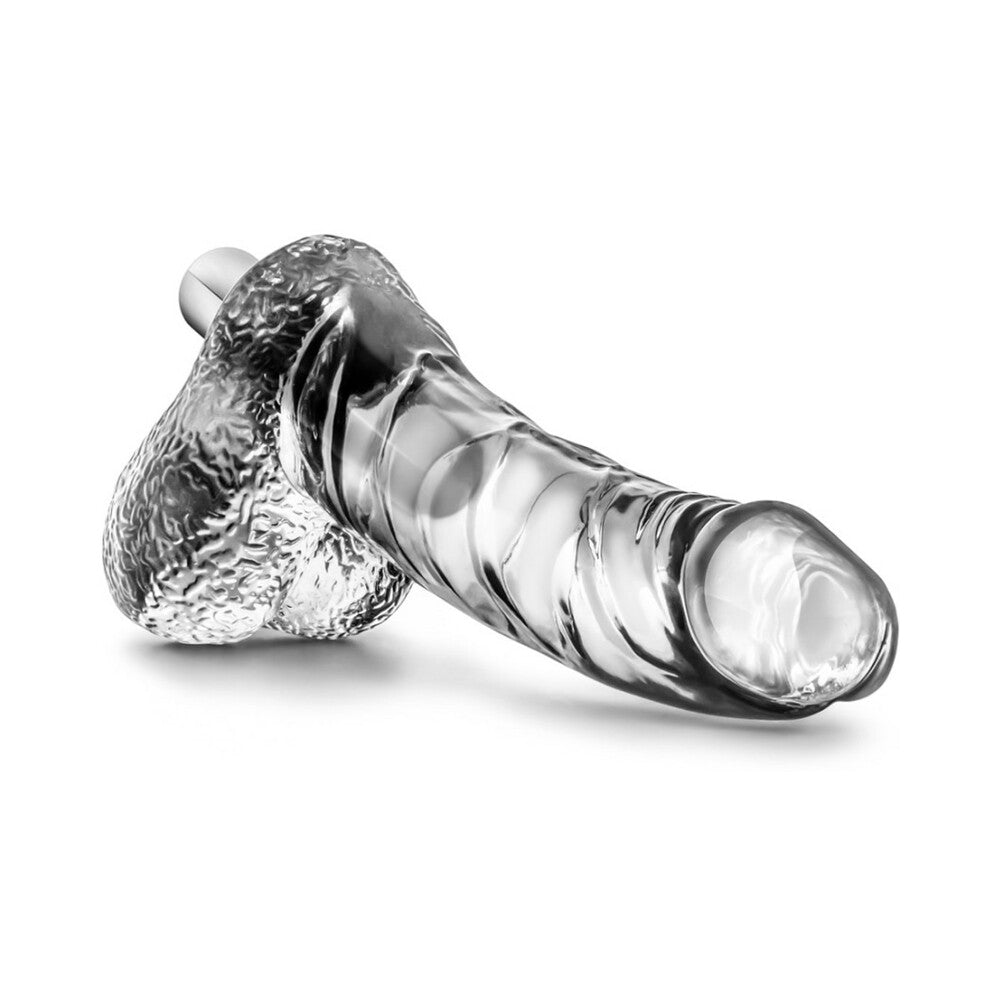 Naturally Yours Vibrating Ding Dong with Balls 6.5 inches Clear