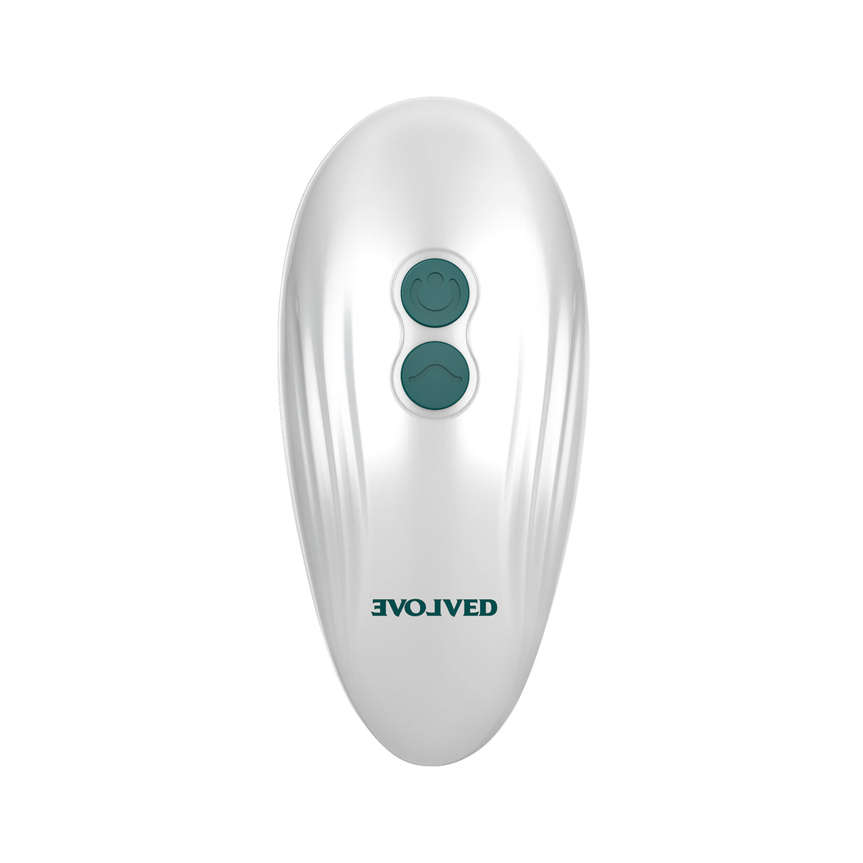 Evolved Palm Pleasure Teal Rechargeable Vibrator with ergonomic design and control buttons for personalized pleasure.