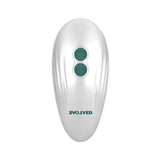 Evolved Palm Pleasure Teal Rechargeable Vibrator with ergonomic design and control buttons for personalized pleasure.