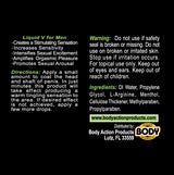 Body Action Liquid V for Men Stimulant 6 Pack Display ingredients and usage instructions