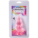 Crystal Jellies Novice Pop Plug 4 Inch Pink packaging displayed with colorful background.