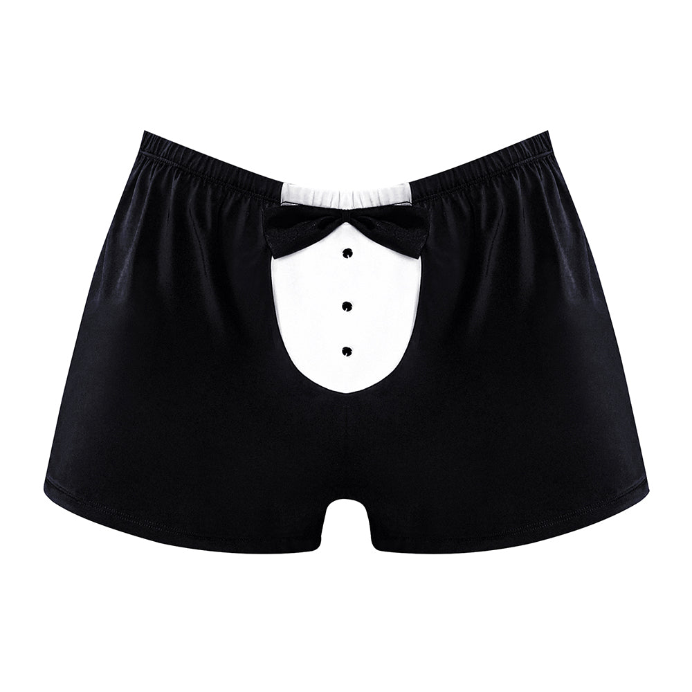 Male Power Tuxedo Boxer Black O/S