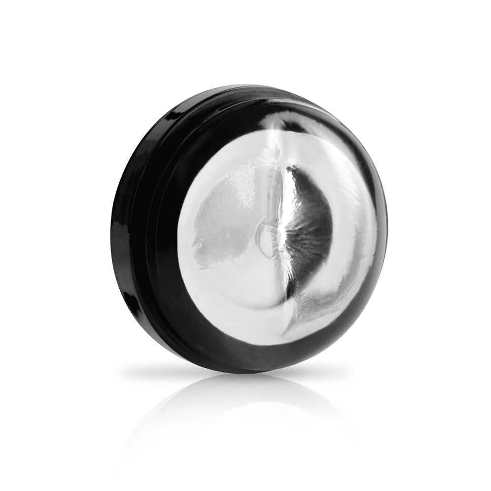 Pipedream Extreme Toyz Mega-Bator Ass Masturbator black and silver design with a smooth surface.