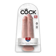 King Cock 7 Inch Two Cocks One Hole Dildo Light packaging showcasing the dual-cock design and suction base.