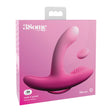 Threesome Rock N' Grind Silicone G-Spot Vibrator packaging showcasing its dual-motor design and wireless remote.