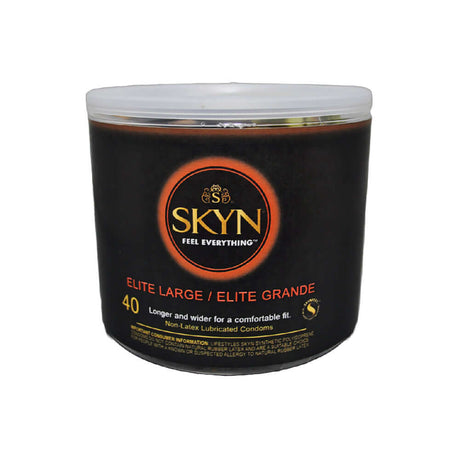 Lifestyles Skyn Large Condoms Bowl 40 Pc, non-latex, ultra-thin for enhanced comfort and sensitivity.
