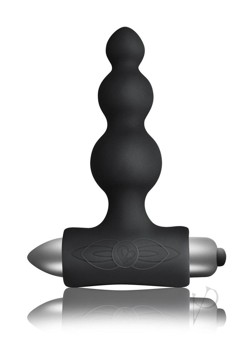 Rocks Off Silhouette Be Mine Bullet Vibrator Set Black with silicone attachments for versatile play.
