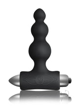 Rocks Off Silhouette Be Mine Bullet Vibrator Set Black with silicone attachments for versatile play.