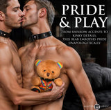 Master Series Pride Bear Plush Novelty Gift being held by two men celebrating Pride with a playful twist.
