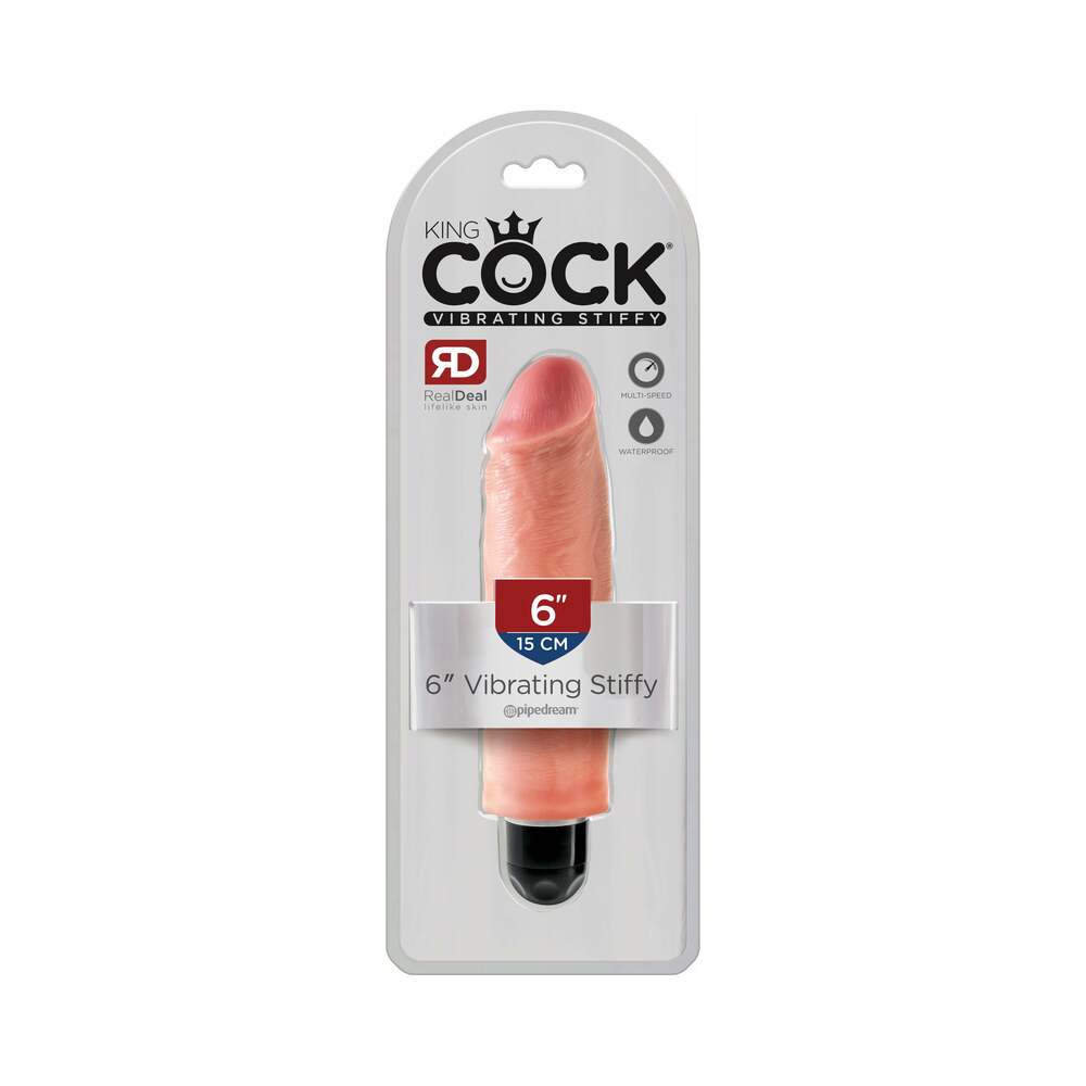 King Cock 6 inches Vibrating Stiffy Realistic Dildo Beige