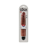 King Cock 10 inches Vibrating Stiffy Realistic Dildo Brown