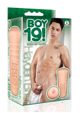 Boy 19 Teen Twink Stroker Hayden Brier packaging featuring textured stroker and model.