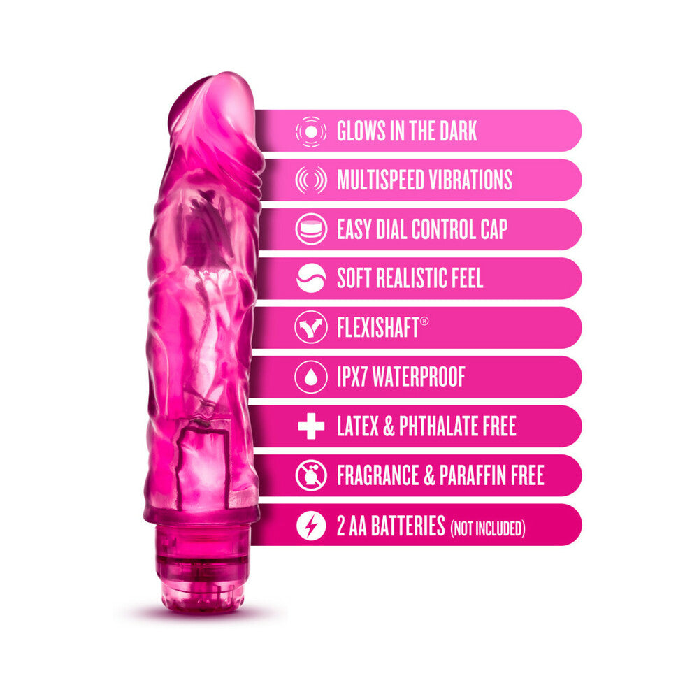 Blush Glow Dicks The Drop Realistic 8.5 inches Vibrating Dildo Pink