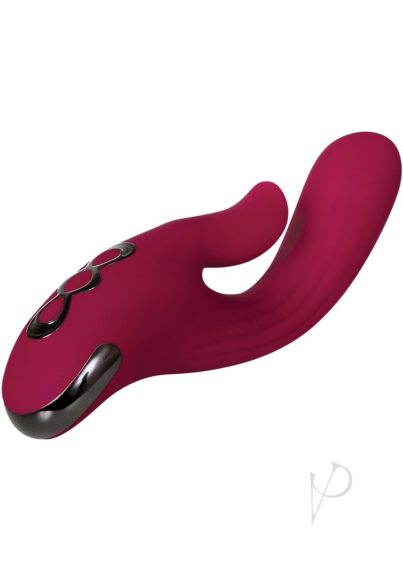 Red Dream Rechargeable Silicone Vibrator Burgundy with dual motors and flexible design for optimal pleasure.