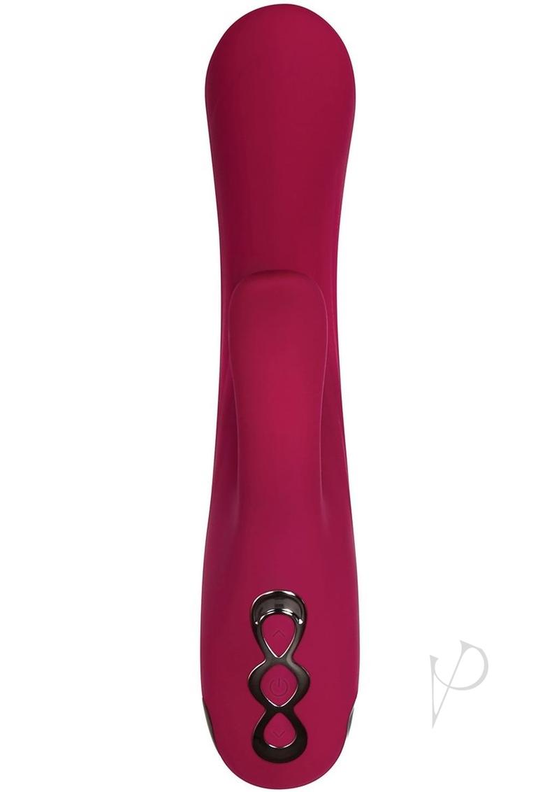 Red Dream Rechargeable Silicone Vibrator Burgundy with dual motors and flexible shape for ultimate pleasure.