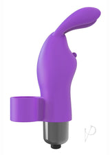 The 9's Flirt Finger Silicone Bunny Vibrator Purple in a sleek and ergonomic design for targeted pleasure.