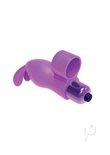 The 9's Flirt Finger Silicone Bunny Vibrator Purple, a discreet and wearable finger vibe with a bunny-shaped tip.