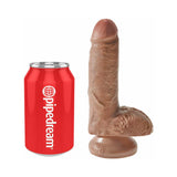 King Cock 7 inches Cock With Balls Realistic Suction Cup Dildo Tan