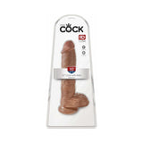 King Cock 10 inches Cock With Balls Realistic Suction Cup Dildo Tan