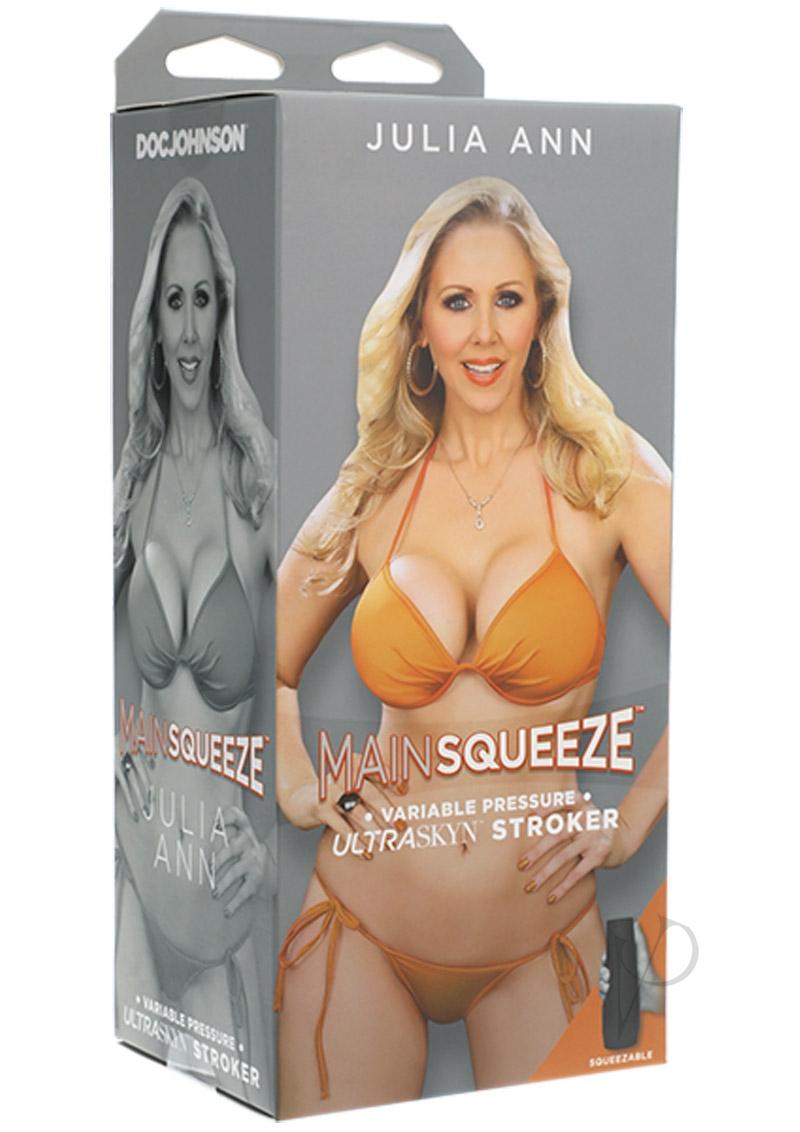 Main Squeeze Julia Ann Ultraskyn Masturbator Pussy Vanilla packaging featuring Julia Ann.