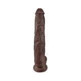 King Cock 14 inches Cock With Balls Realistic Suction Cup Dildo Brown