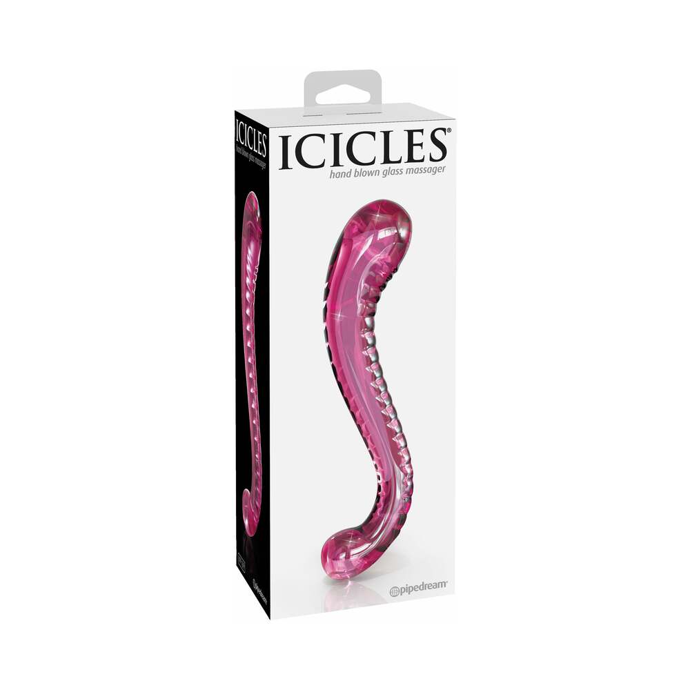 Icicles No. 69 Curved Dual-Ended Glass Dildo Pink