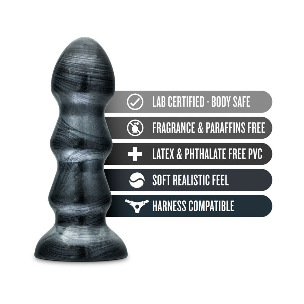 Blush Jet Black Jack 7 inches Anal Plug Carbon Metallic Black