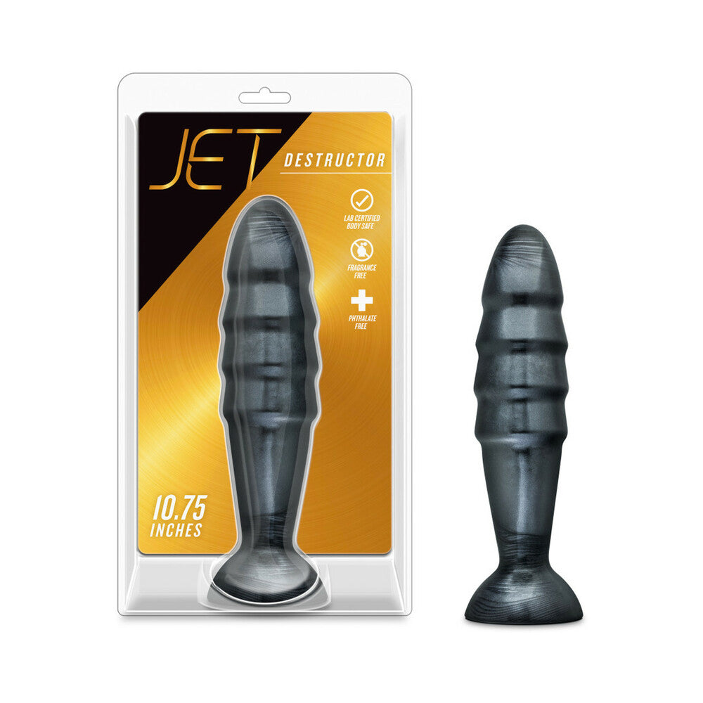 Blush Jet Destructor 10.75 inches Anal Plug Carbon Metallic Black