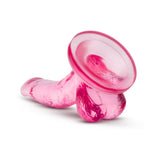 Naturally Yours 4 inches Mini Cock Realistic Dildo with Balls Pink