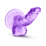 Naturally Yours 4 inches Mini Cock Realistic Dildo with Balls Purple