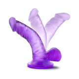 Naturally Yours 4 inches Mini Cock Realistic Dildo with Balls Purple