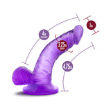 Naturally Yours 4 inches Mini Cock Realistic Dildo with Balls Purple