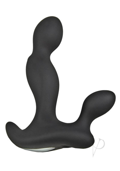 Anal-Ese Silicone P-Spot Prostate Stimulator Black showcased from above, featuring an ergonomic design for targeted pleasure.