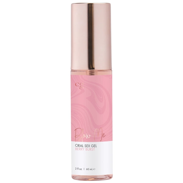 Cg Blow Me Oral Sex Gel Berry Burst 2 Oz bottle with a stylish design for enhanced oral play.