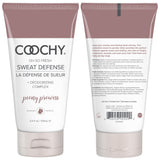 Coochy Sweat Defense Protection Lotion 3.4 Oz tube showcasing its cream-to-powder formula for all-day freshness.