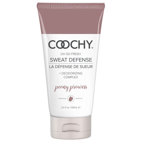 Coochy Sweat Defense Protection Lotion 3.4 Oz in a sleek tube, refreshing and protecting intimate areas from sweat.