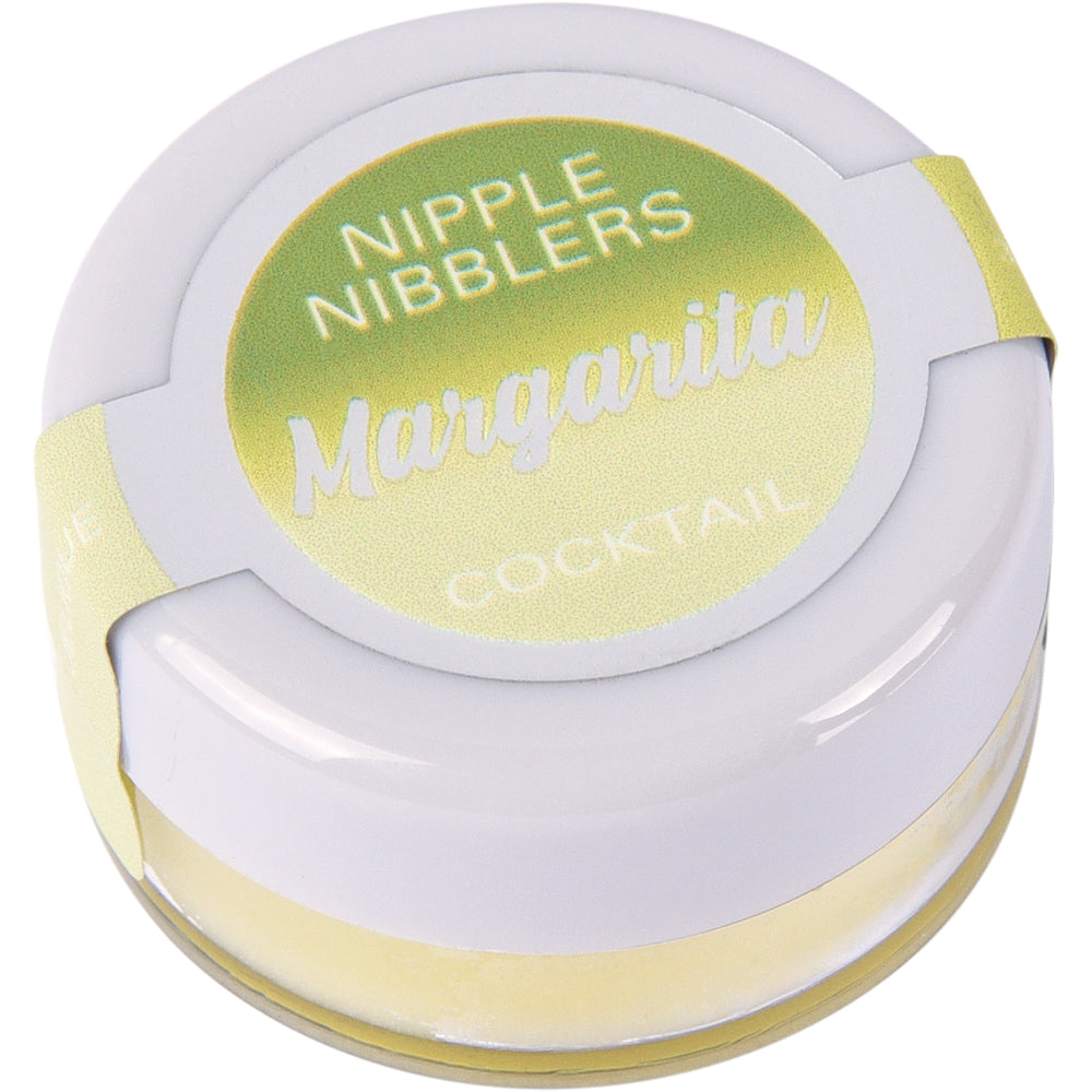 Nipple Nibblers Cocktail Margarita Pleasure Balm 3gm packaged in a small pot with a bright yellow label.