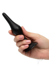 Silicone Anal Starter Kit (3 Per Set) Black held in hand, features a smooth surface and tapered tip for comfort.