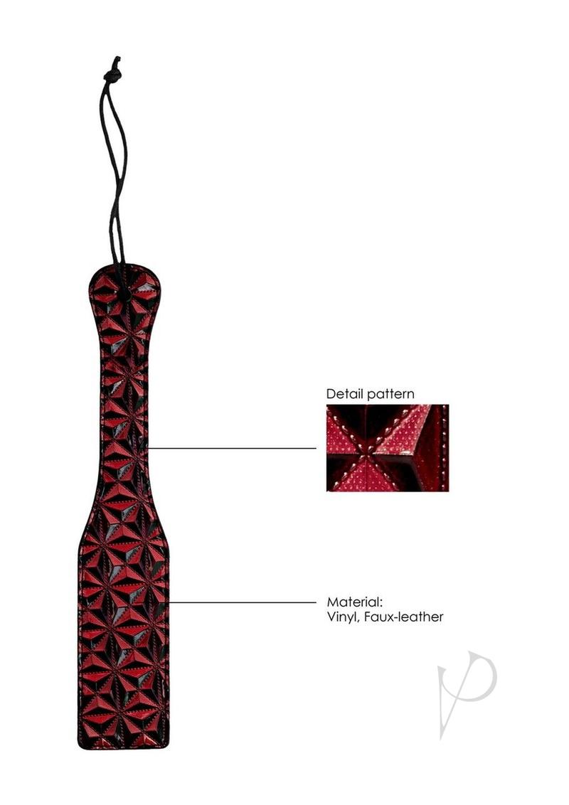 Ouch Luxury Diamond Pattern Paddle Burgundy showcasing detailed diamond-quilted design and faux-leather material.