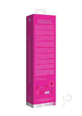 Ouch Introductory Bondage Kit No 2 4 Piece Pink packaging featuring cuffs, eye mask, and sexy dice.